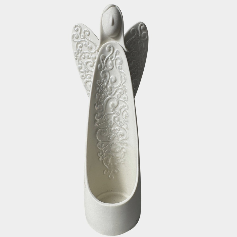 PartyLite Serenity Ceramic Angel Tealight Candle Holder‎ Decorative Shelf Decor